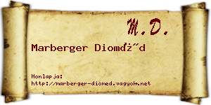 Marberger Dioméd névjegykártya